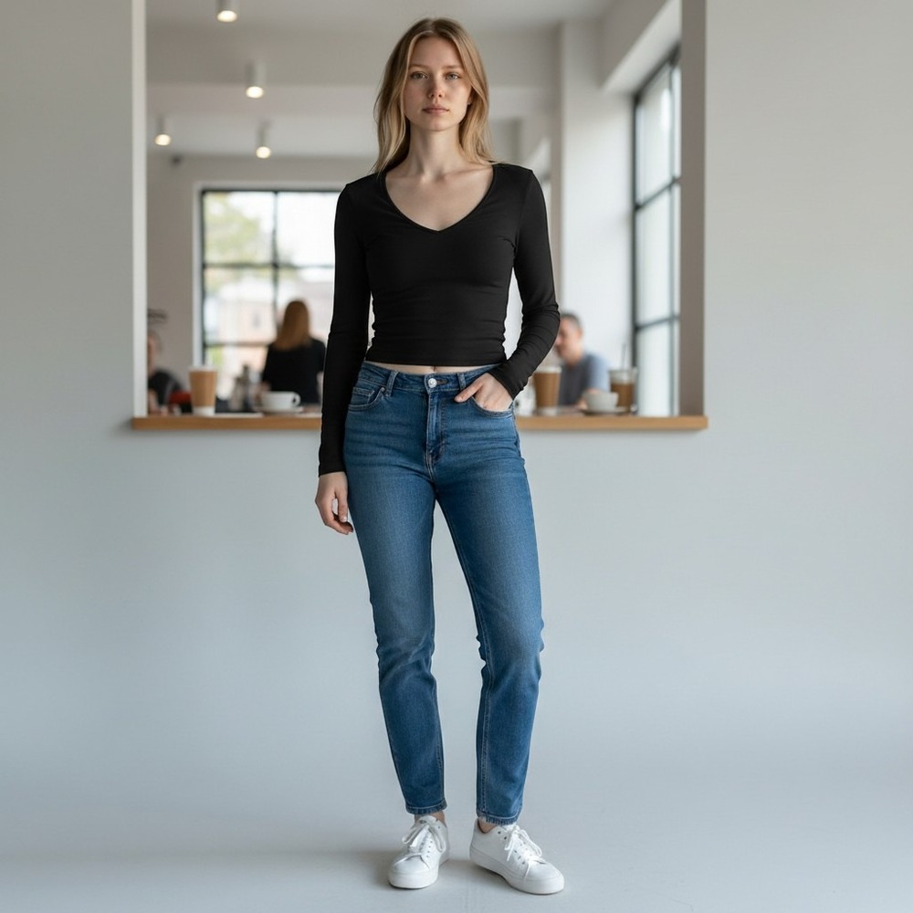 Lululemon Nulu Ribbed V-Neck Long Sleeve Shirt Black Cropped Yoga Top